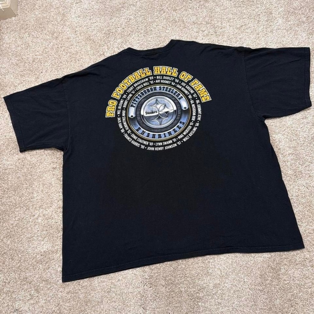 Vintage Reebok Pittsburgh Steelers Hall of Fame Tee | Black NFL Shirt | 2XL